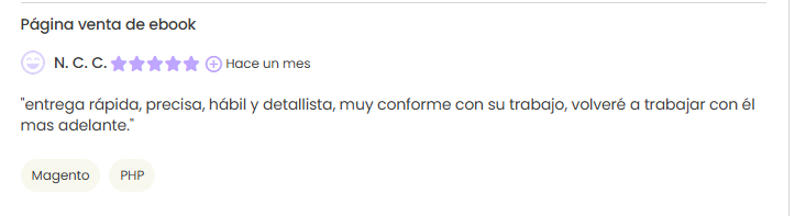 Reseña de 5 estrellas de un cliente de Zadrig Technology